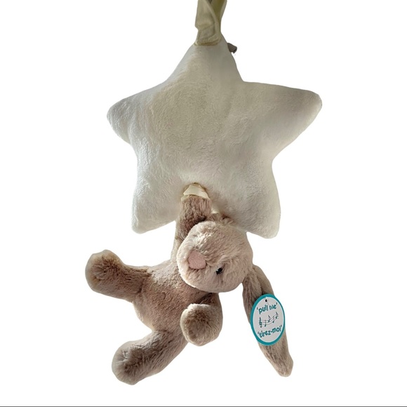Jellycat Bashful Beige Bunny Star Musical Pull New with Tags - Picture 4 of 8